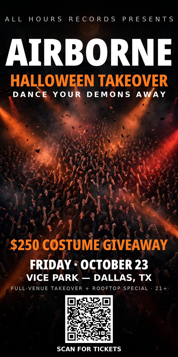 official dallas halloween flyer — vice park, october 23